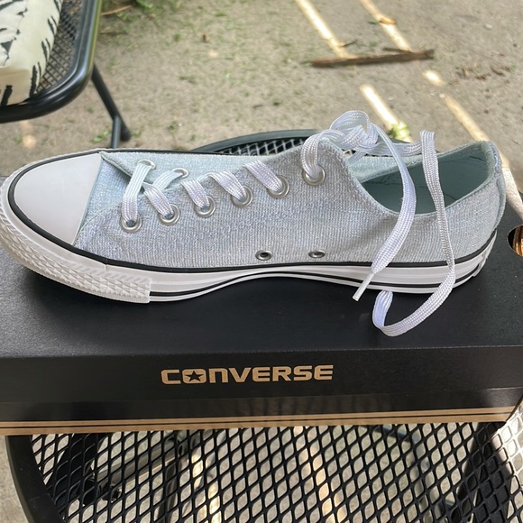 Converse Chuck Taylor All Star Sparkle Knit Oxfords. Polar Blue, Size 8, New - Picture 4 of 6